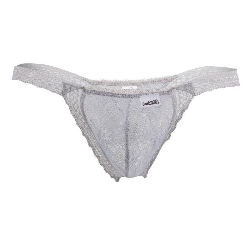 CandyMan 99420 Double Lace Thongs Color Gray