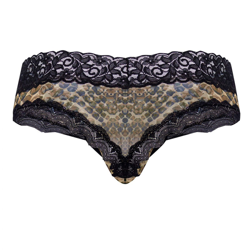 CandyMan 99596X Mesh-Lace Thongs Color Snake Print