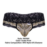 CandyMan 99596X Mesh-Lace Thongs Color Snake Print