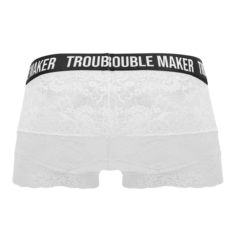 CandyMan 99616X Trouble Maker Lace Trunks Color White