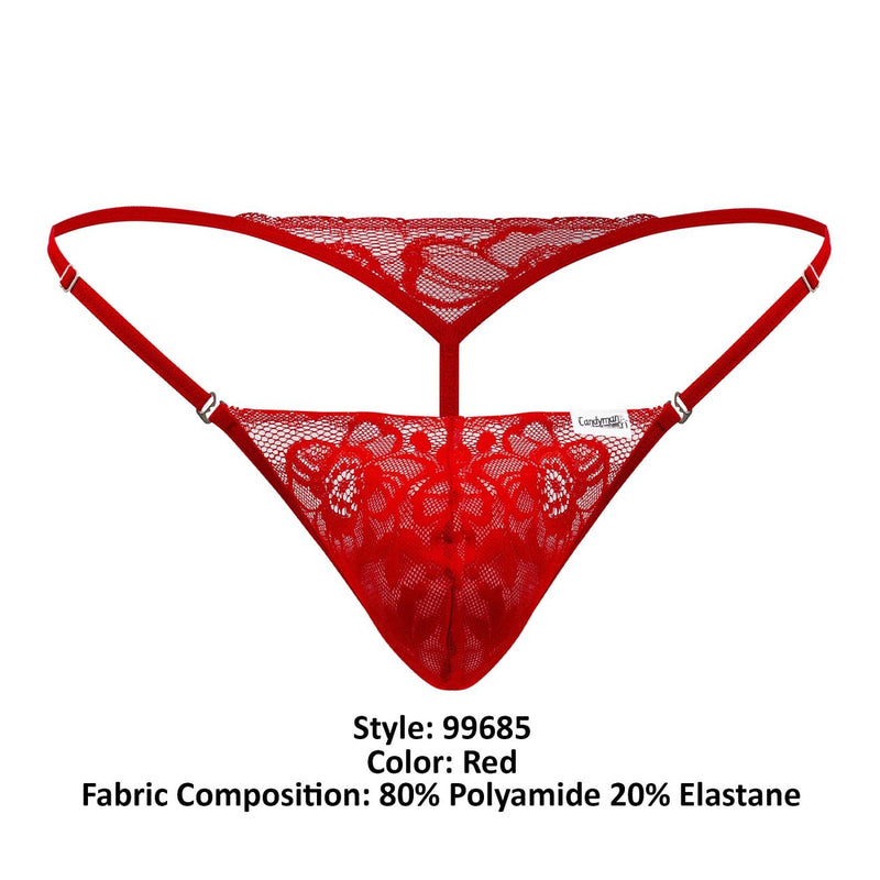 CandyMan 99685 Lace Thongs Color Red