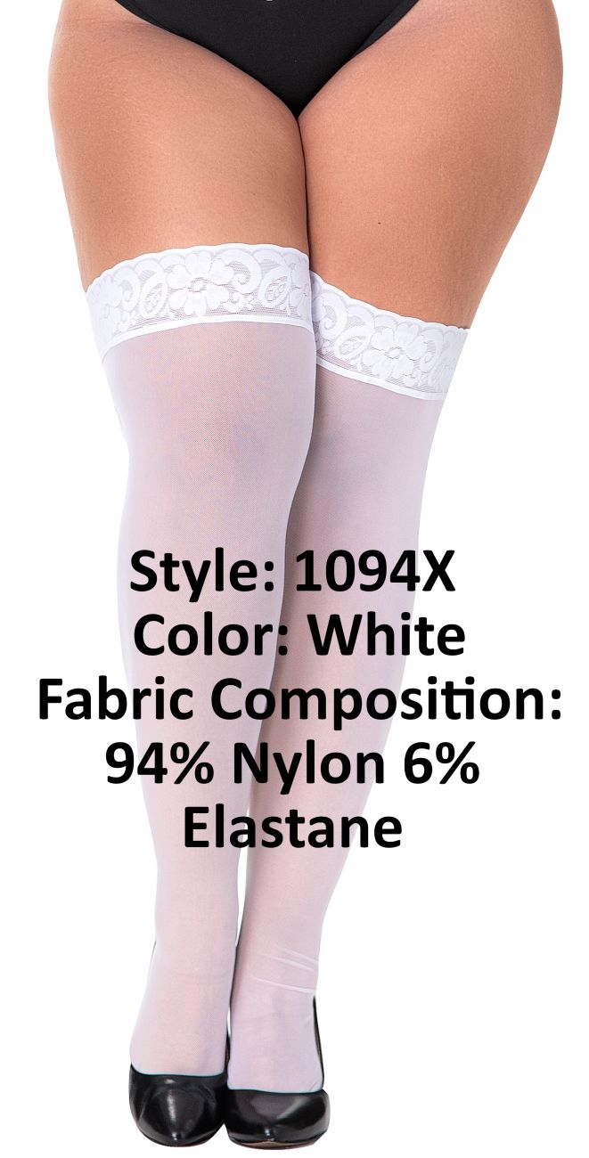 Mapale 1094X Mesh Thigh Highs Color White
