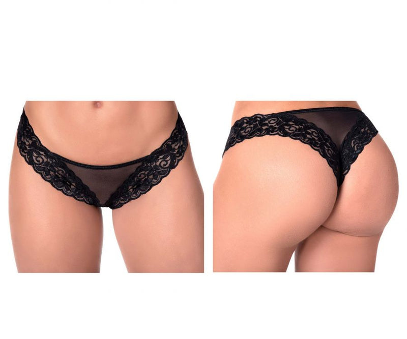 Mapale 109 Lace and Mesh Panty Color Black