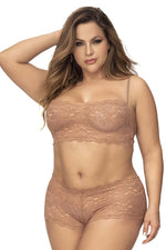Mapale 206X Panty and Top Lace Set Color Taupe
