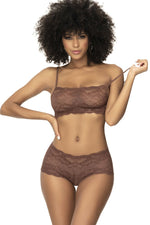 Mapale 206 Panty and Top Lace Set Color Cocoa