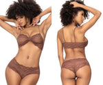 Mapale 207 Panty and Top Lace Set Color Cocoa