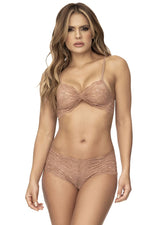 Mapale 207 Panty and Top Lace Set Color Taupe