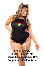 Mapale 2719X Bodysuit Color Black Prints