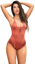 Mapale 6553 One Piece Swimsuit Color Terracotta