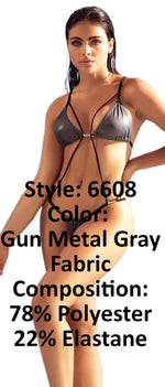 Mapale 6608 Monokini Color Gun Metal Gray