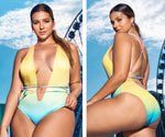 Mapale 6687X Ribbed One Piece Swimsuit Color Printed