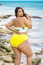 Mapale 67037X Reversible Two Piece Swimsuit Color Yellow-Citrus Print