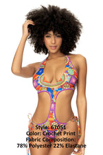 Mapale 67051 One Piece Swimsuit Color Crochet Print