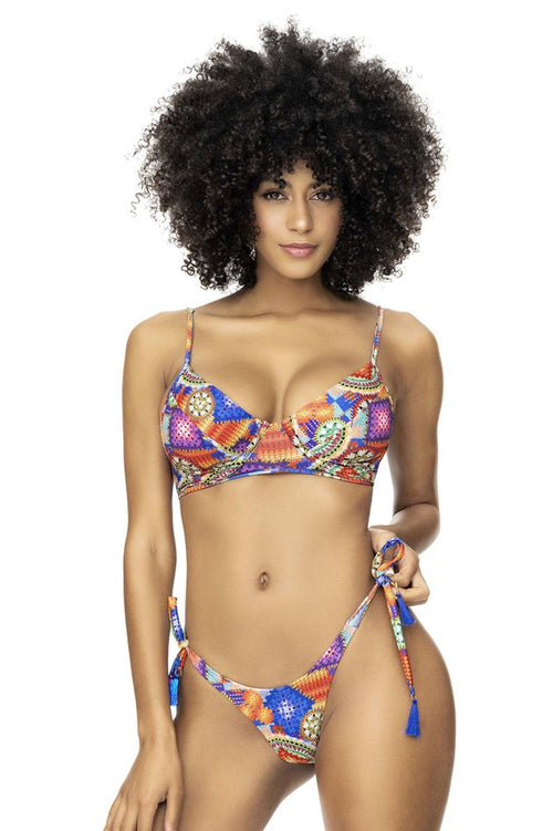 Mapale 67053 Underwired Two Piece Swimsuit Color Crochet Print