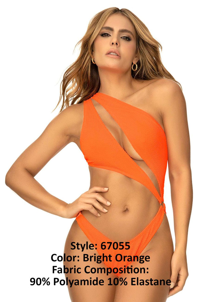 Mapale 67055 Ribbed Monokini Color Bright Orange