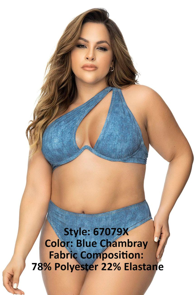 Mapale 67079X Underwired Two Piece Swimsuit Color Blue Chambray