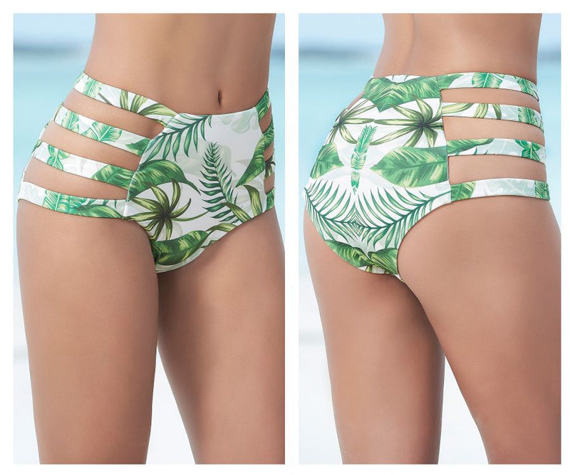 Mapale 6853 Strappy High Waist Swimsuit Bottom Color Rainforest