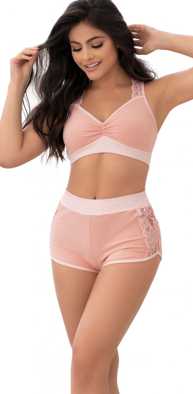 Mapale 7389 Two Piece Pajama Set. Top and Shorts Color Rose
