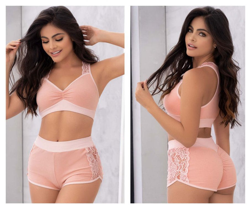 Mapale 7389 Two Piece Pajama Set. Top and Shorts Color Rose