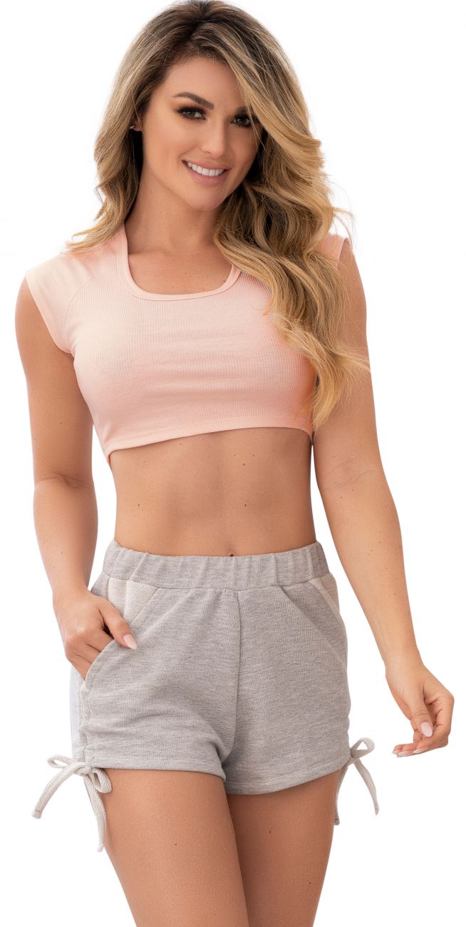 Mapale 7390 Two Piece Pajama Set. Top and Shorts Color Rose-Grey