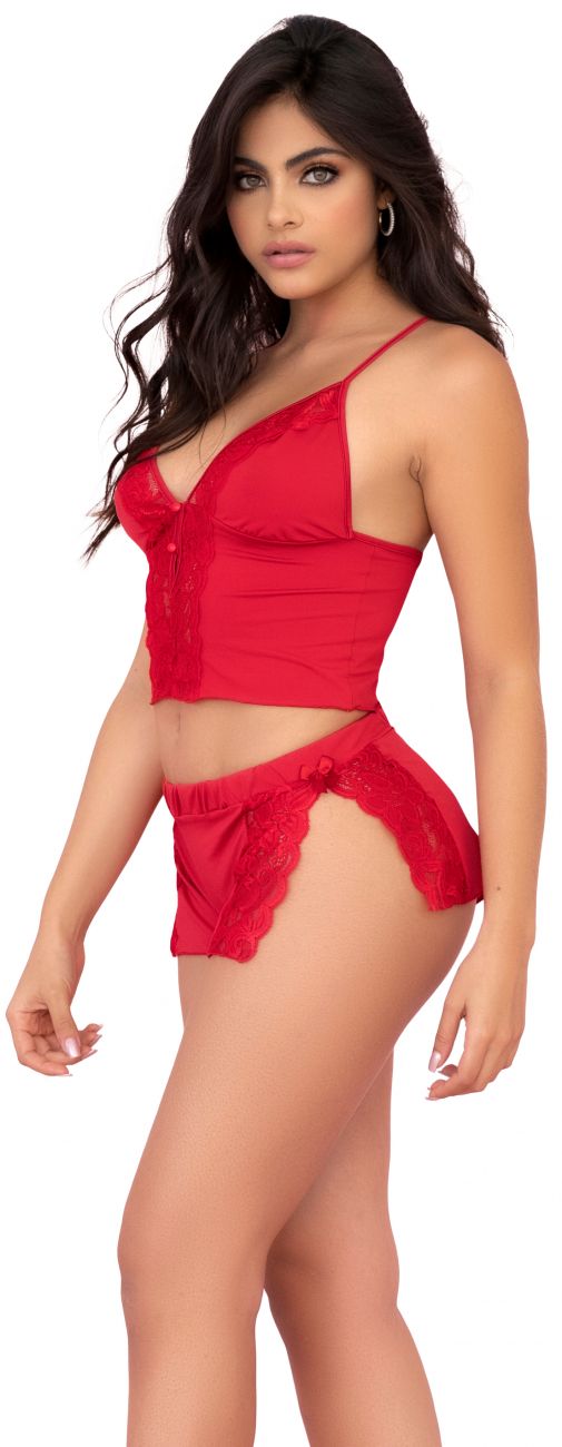 Mapale 7417 Two Piece Pajama Set. Top and Shorts Color Red