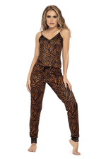 Mapale 7452 Two Piece Pajama Set Top and Pants Color Animal Print
