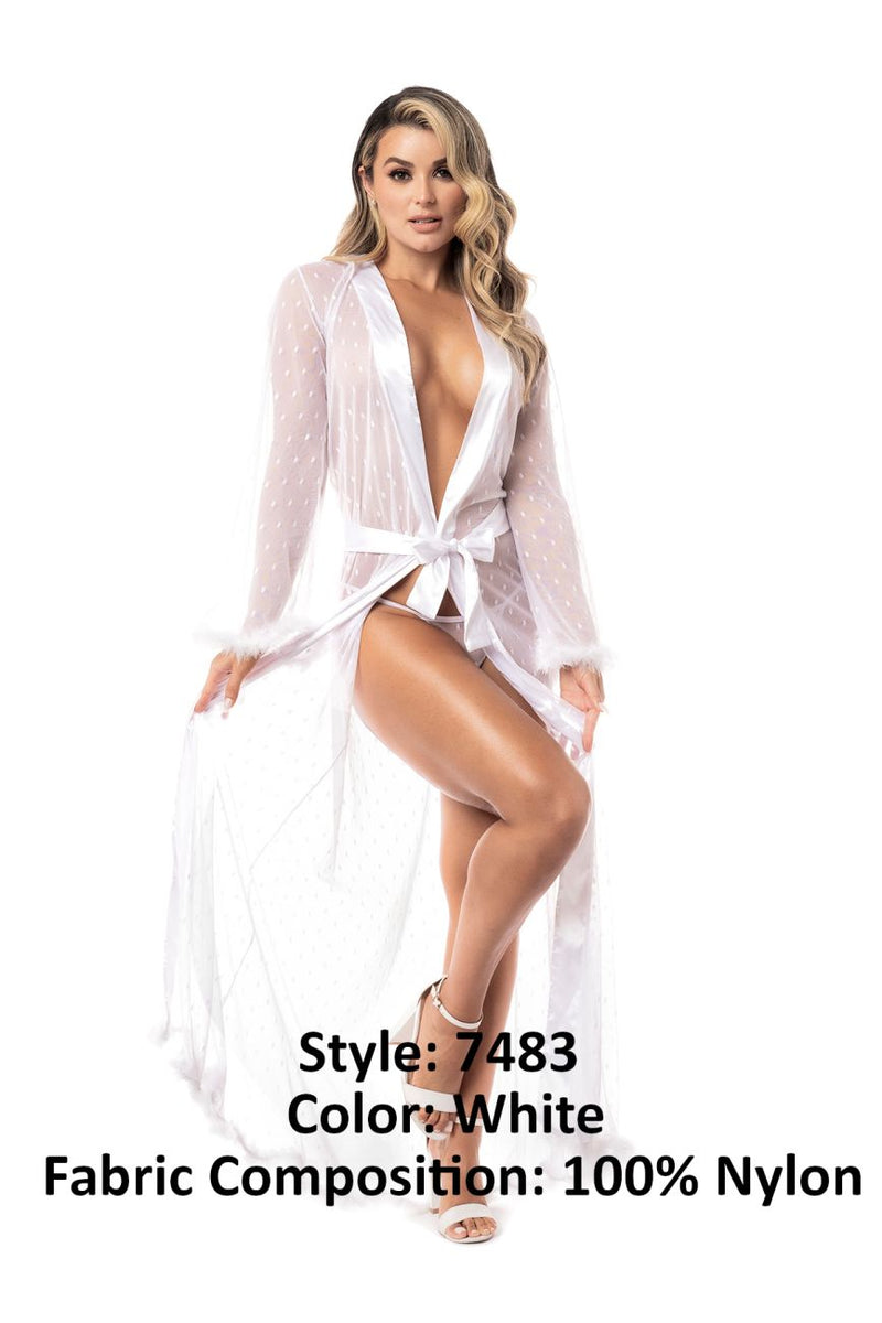 Mapale 7483 Long Robe Color White