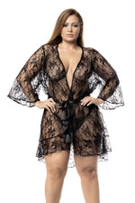 Mapale 7495X Robe with Matching G-String Color Black