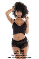 Mapale 7514 Two Piece Pajama Set Top and Shorts Color Black