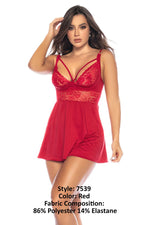 Mapale 7539 Sleep Chemise Color Red