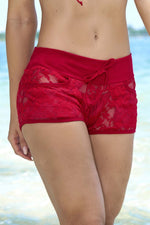 Mapale 7736 Beach Shorts Cover Up Color Red