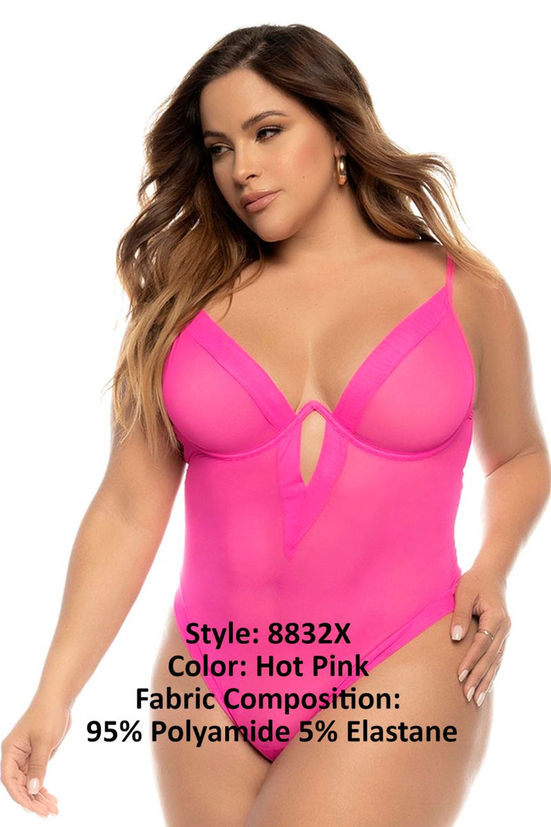 Mapale 8832X Debra Bodysuit Plus Color Hot Pink
