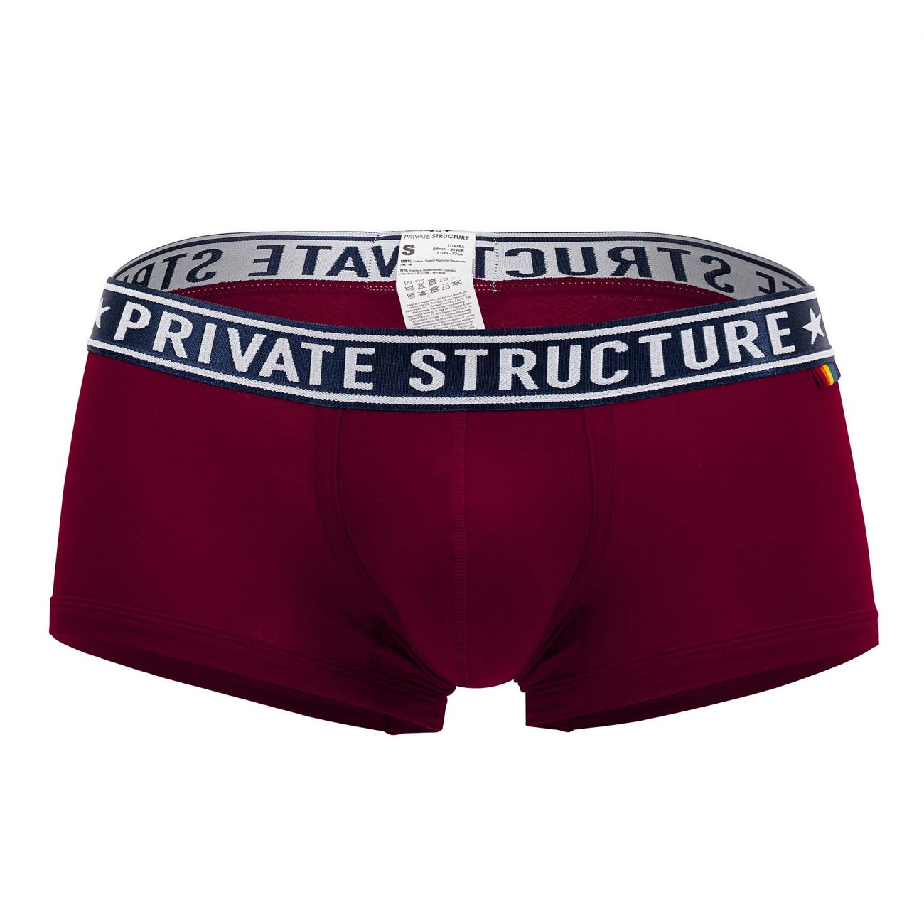 Private Structure Sporty Underwear Quantum Trunks Boxers Maroon