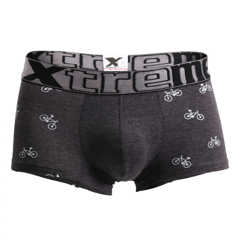 Xtremen 51437C Cycling Print Boxer Briefs Color Dark Gray