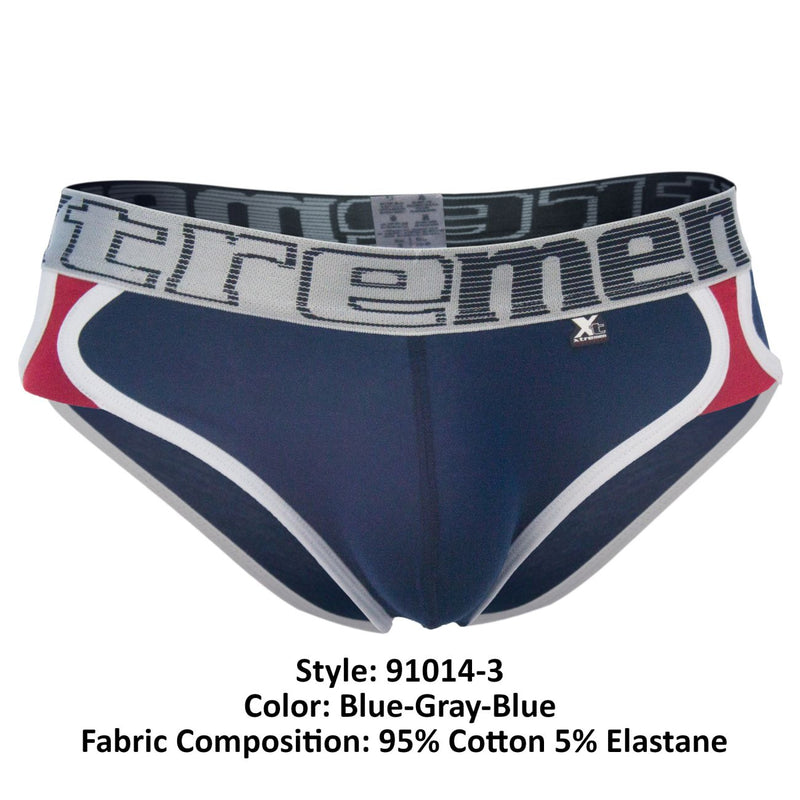 Xtremen 91014-3 3PK Briefs Color Blue-Gray-Blue