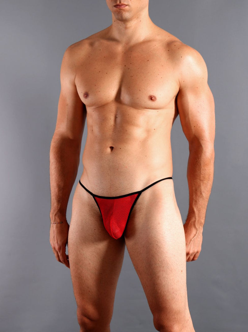 Doreanse 1306-Red Mesh G-string string couleur rouge