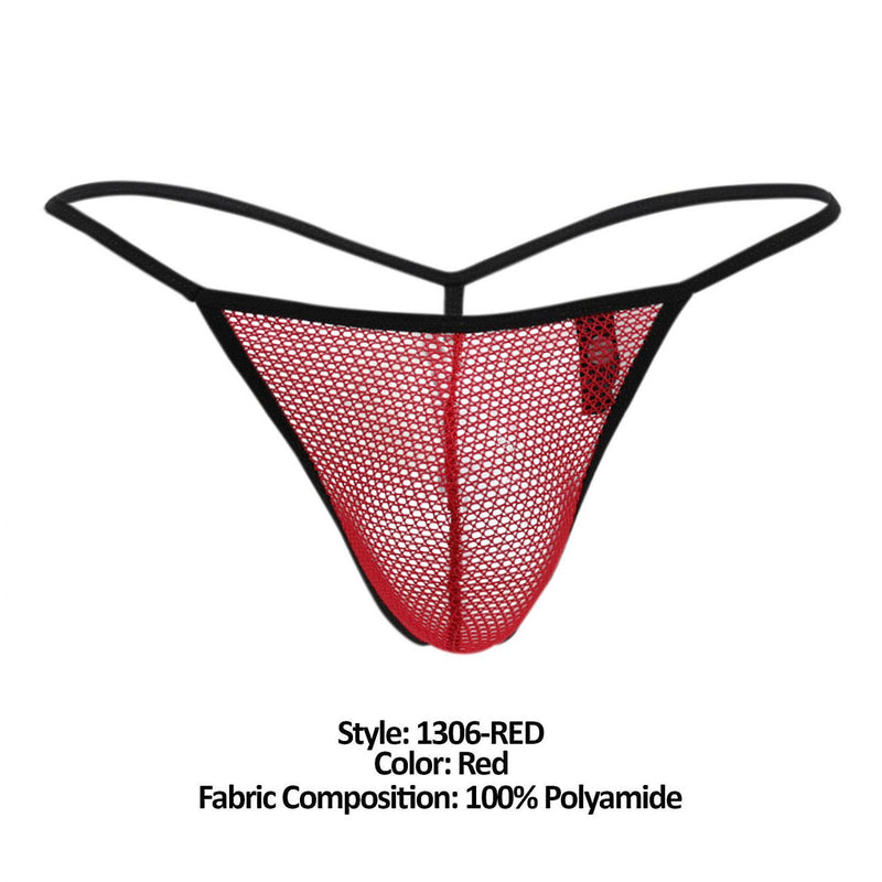 Doreanse 1306-rood mesh g-string string kleur rood