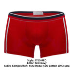 Doreanse 1713-RED Sporty Boxer Briefs Color Red-Navy