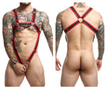 Malebasics DMBl07 Dngeon Cross Cockring Harnness Color rouge