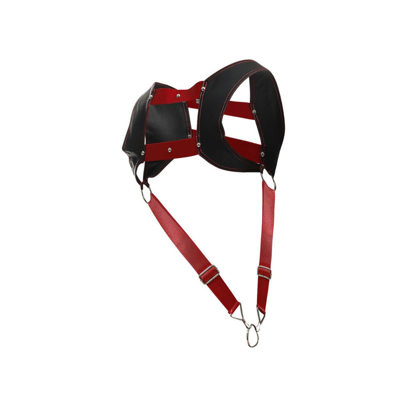 MaleBasics DMBL08 DNGEON Croptop Cockring Harness Color Cherry