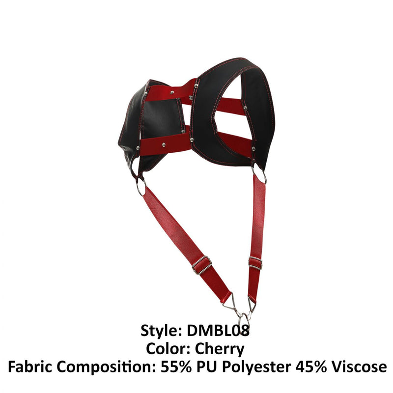 MaleBasics DMBL08 DNGEON Croptop Cockring Harness Color Cherry