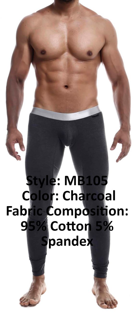 MaleBasics MB105 Classic Pima Long Johns Color Charcoal