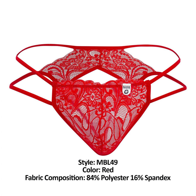 Malebasics MBL49 Lace Thongs Farbe rot