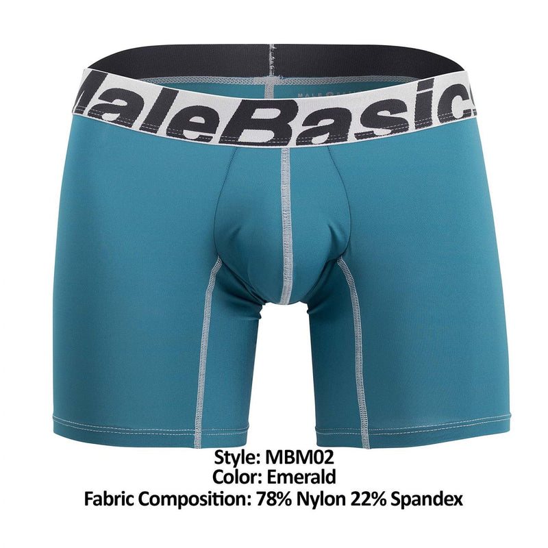Malebasics mbm02 slip boxer performance color smeraldo
