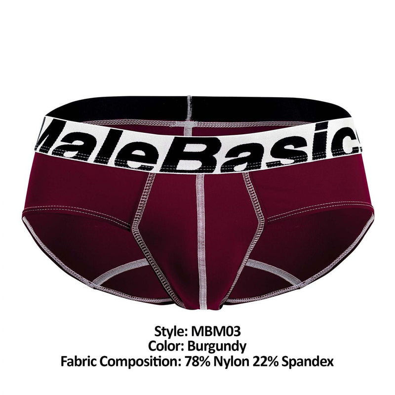Malebasics MBM03 Briefs de performance Color Bourgogne