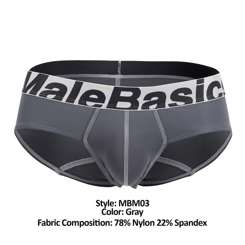 Malebasics MBM03 Briefs de performance Color Gray