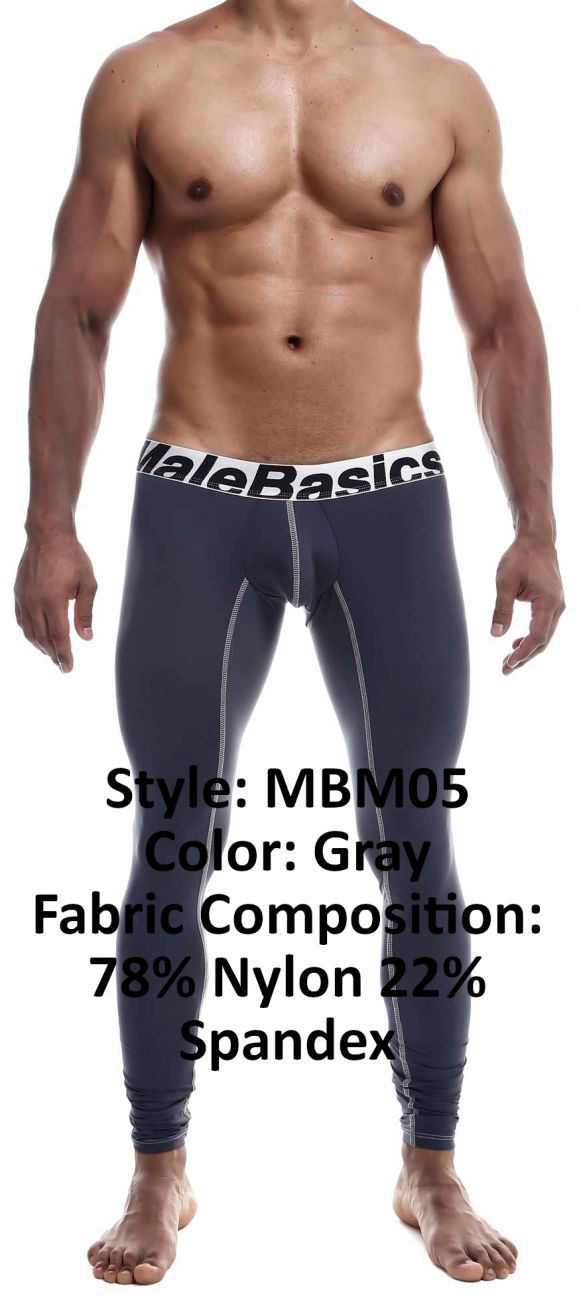 MaleBasics MBM05パフォーマンスロングジョンズカラーグレー