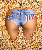 Mememe dba-1 denim booty panty kleur jeans Amerikaanse vlag