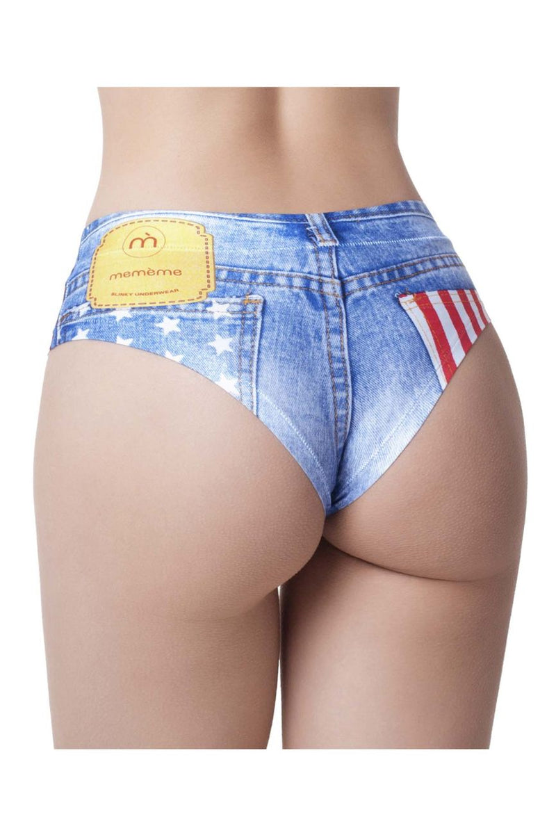 Mememe dba-1 denim booty panty kleur jeans Amerikaanse vlag
