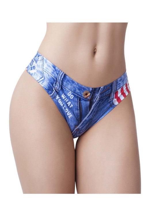Mememe DBA-2 Denim Booty Thongs Farbe Jeans Amerikanische Flagge